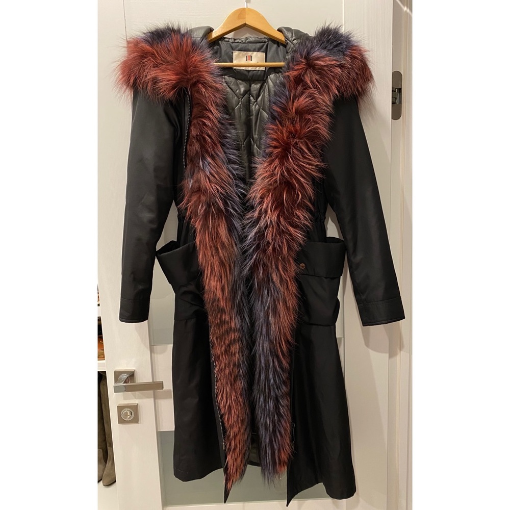 Real Fox Fur Parka Coat Size Small